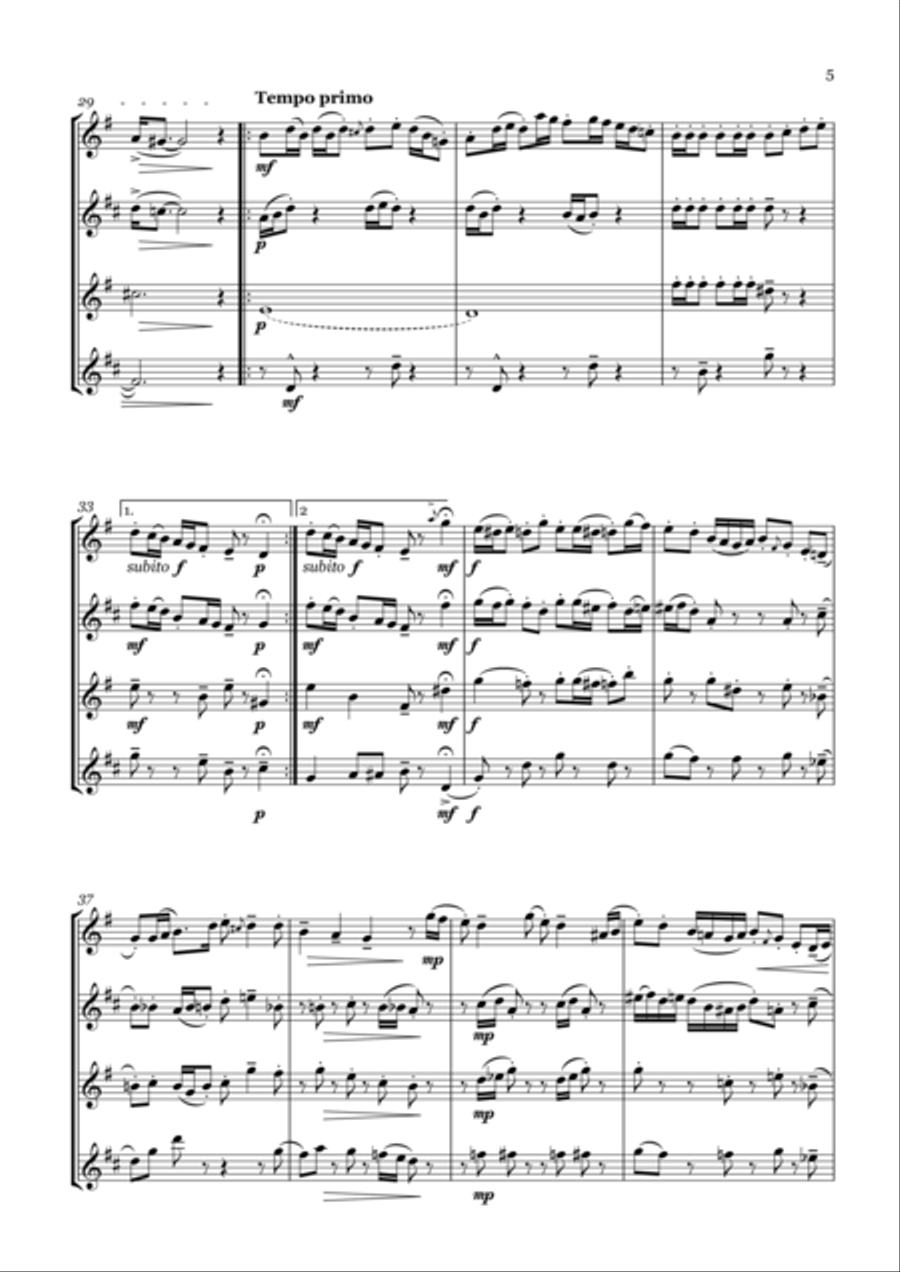 American Serenade - for saxophone quartet Saxophone Quartet scores gallery preview page 5