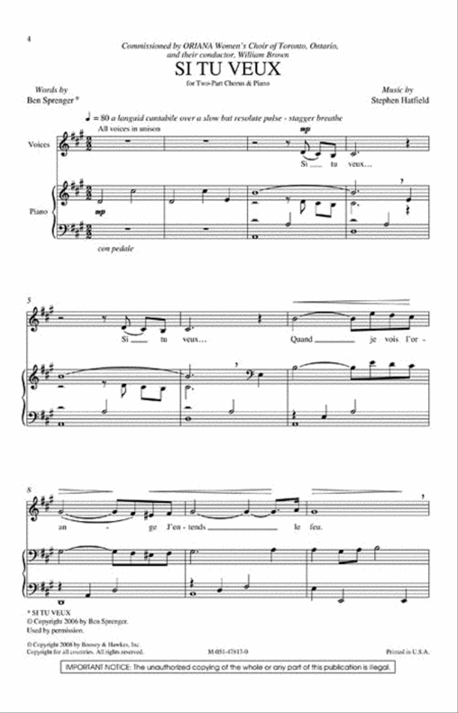 Si Tu Veux Si Tu Veux 2-Part scores gallery preview page 2