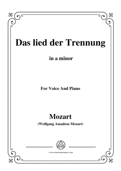 Mozart-Das lied der trennung,in a minor,for Voice and Piano image number null