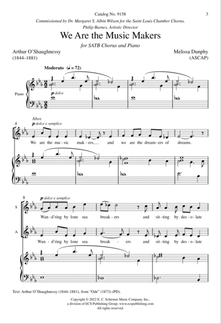 We Are the Music Makers 4-Part scores gallery preview page 2