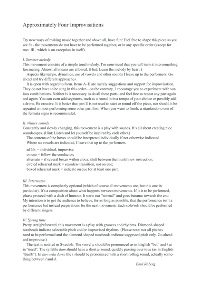 Approximately Four Improvisations Divisi scores gallery preview page 5