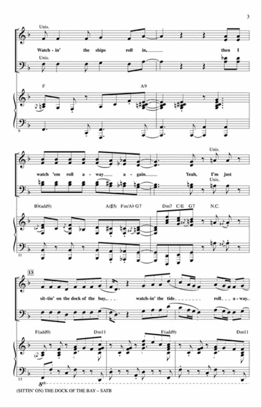 (Sittin' On) The Dock of the Bay 4-Part scores gallery preview page 3