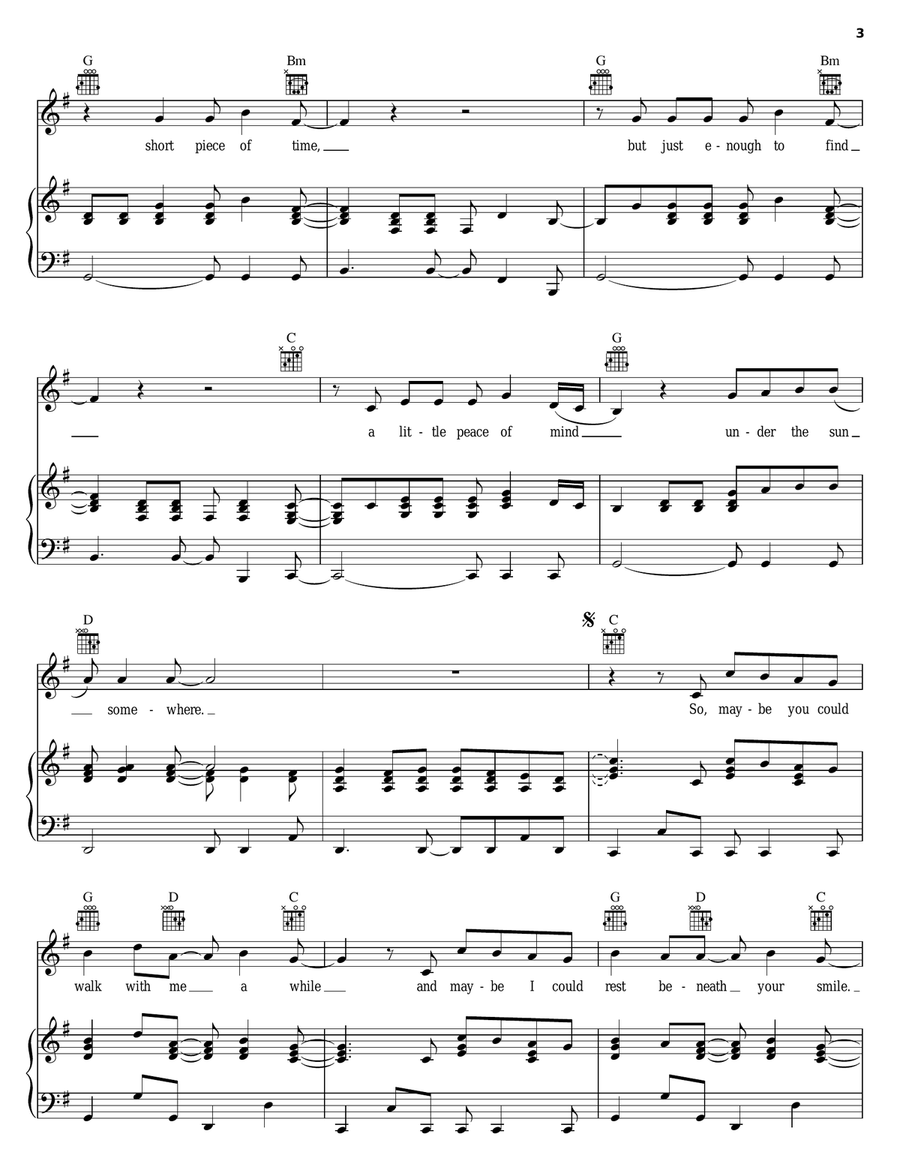 Long Trip Alone Long Trip Alone Piano, Vocal, Guitar scores gallery preview page 3