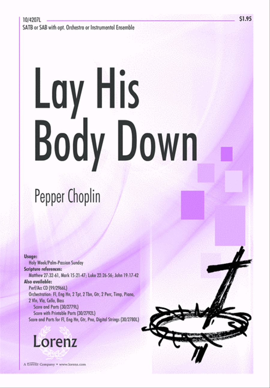 Lay His Body Down 4-Part scores gallery preview page 2