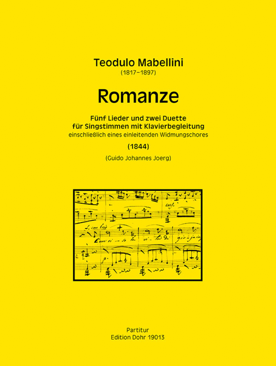 Romanze (1844) -Fnf Lieder und zwei Duette fr Singstimmen und Klavier einschlielich eines einleitenden Widmungschores-