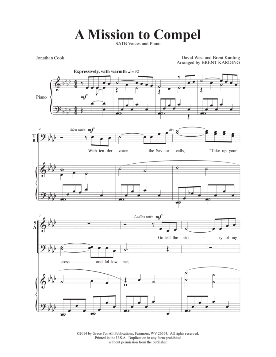 A Mission to Compel 4-Part scores gallery preview page 1