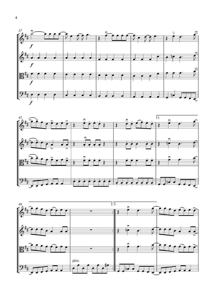 Mamma Mia String Quartet scores gallery preview page 4