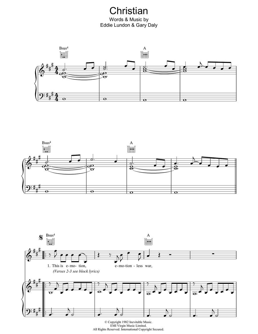 Christian Christian Piano, Vocal, Guitar scores gallery preview page 1