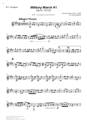 Military March No.1, Op.51 - Bb Trumpet and Piano (Individual Parts)