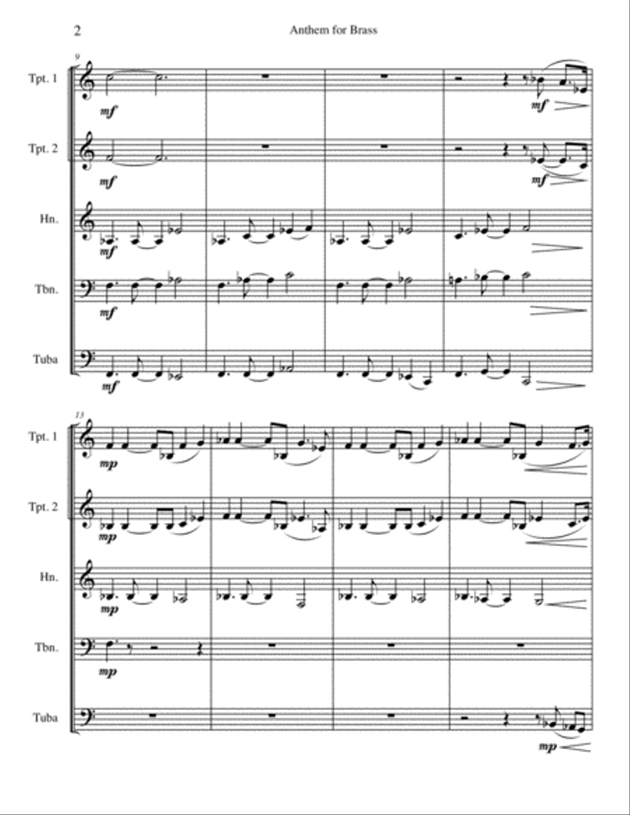 Anthem for Brass Brass Ensemble scores gallery preview page 2