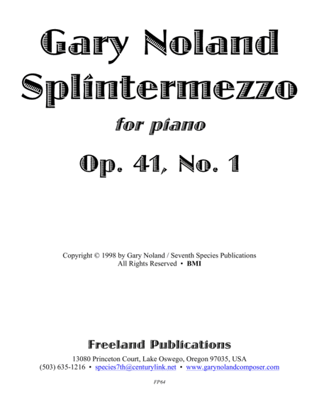 "Splintermezzo" for piano Op. 41, No. 1