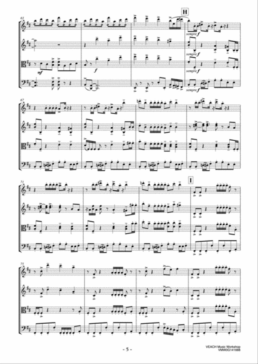 Ghostbusters String Quartet scores gallery preview page 5