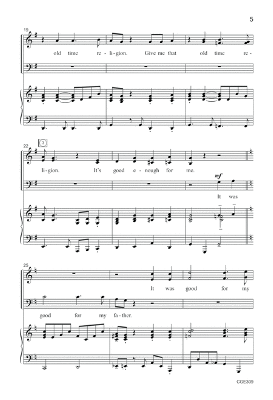 Old Time Religion - SATB Old Time Religion - SATB 4-Part scores gallery preview page 5
