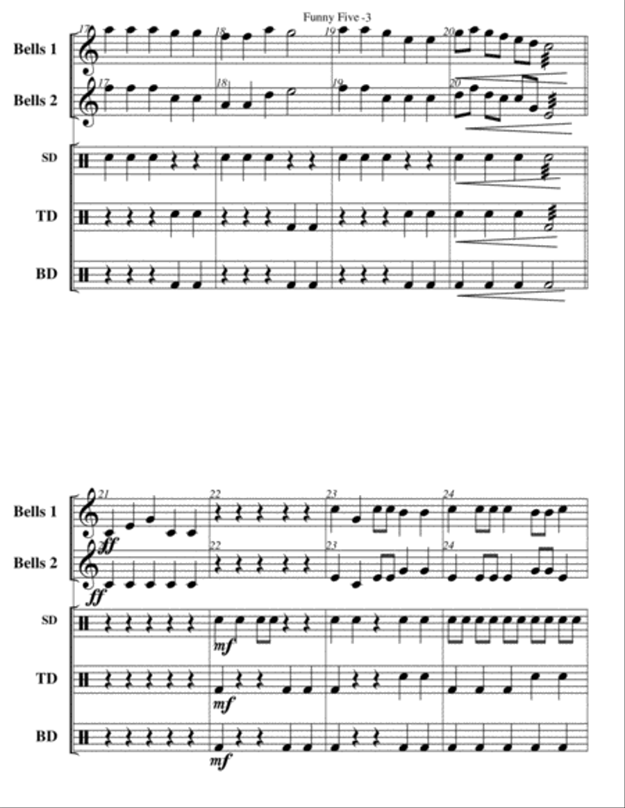 Funny Five Percussion Ensemble scores gallery preview page 4