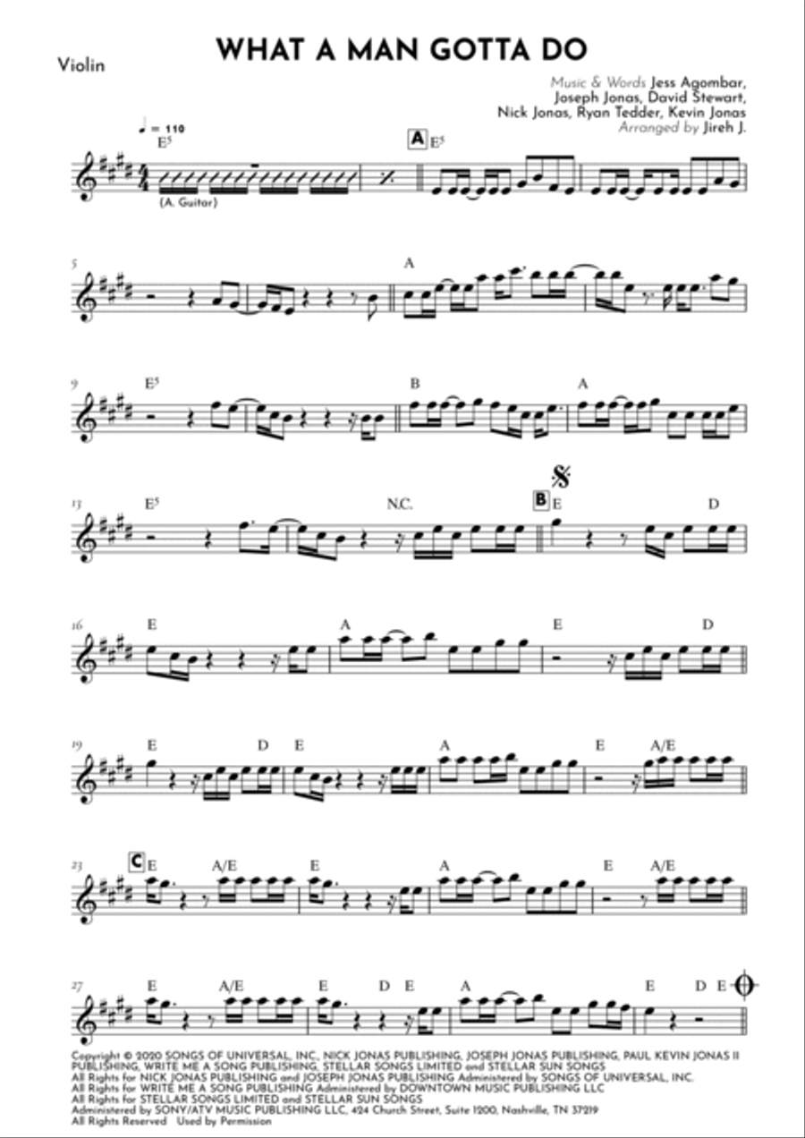What A Man Gotta Do Violin Solo scores gallery preview page 2