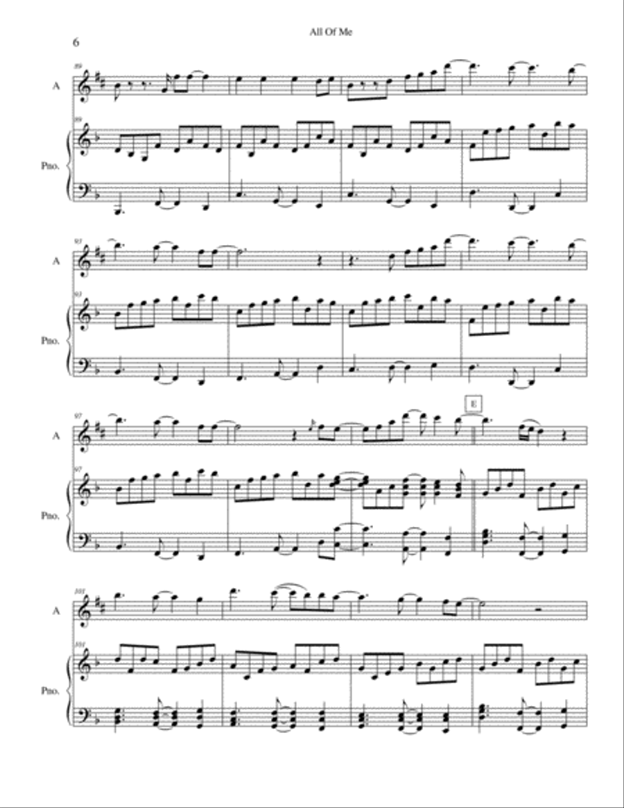 All Of Me Alto Saxophone scores gallery preview page 6