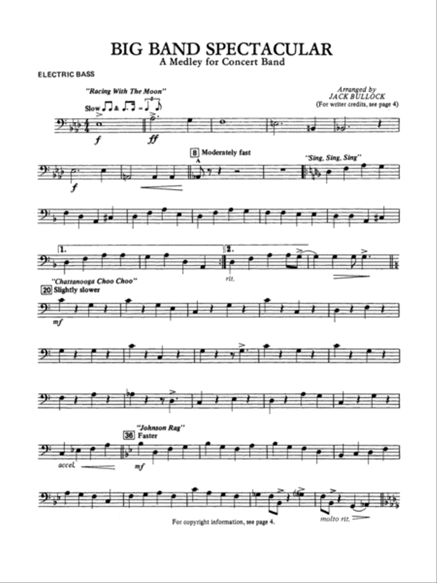 Big Band Spectacular: String Bass Concert Band scores gallery preview page 1