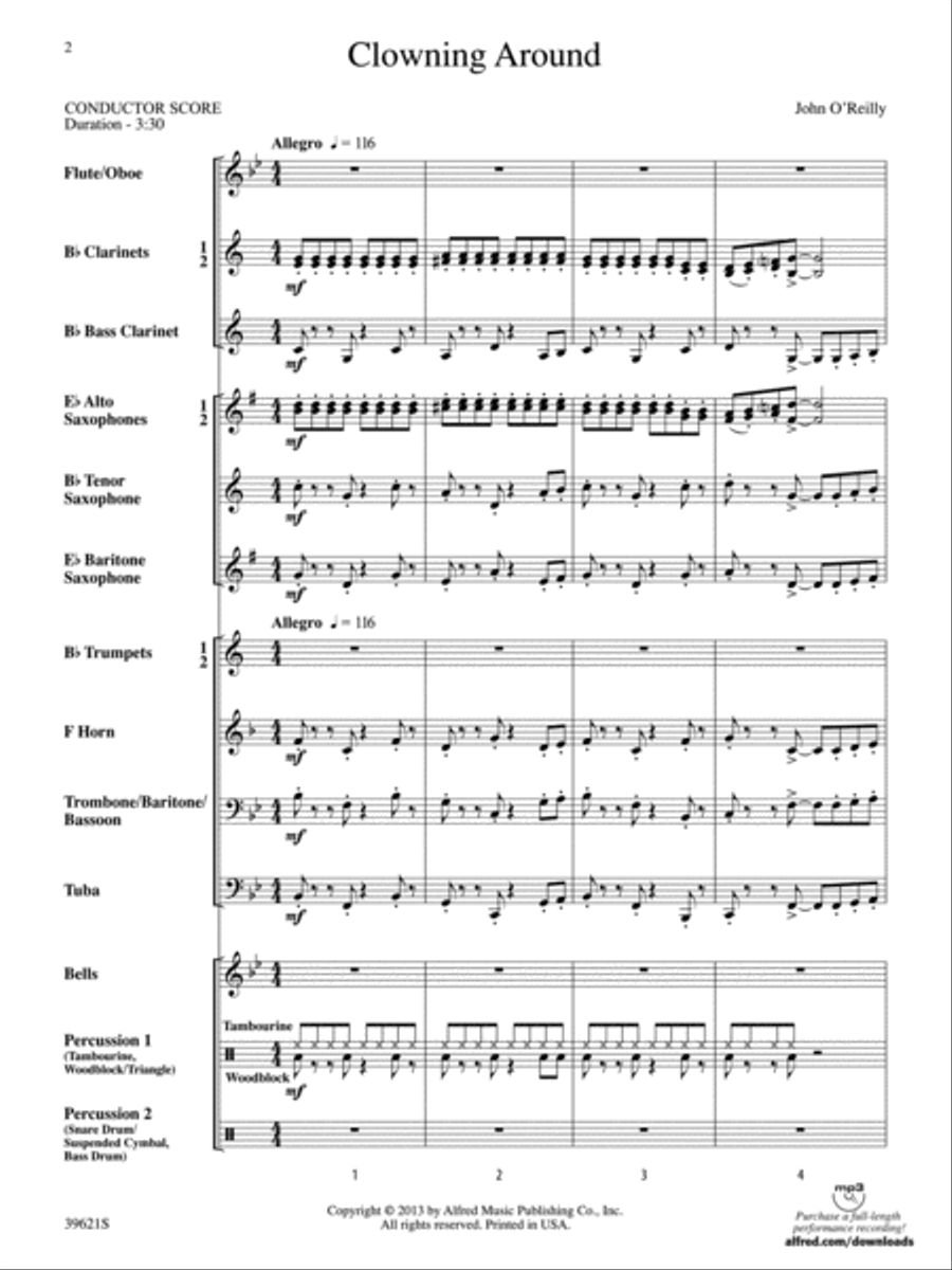 Clowning Around: Score Clowning Around: Score Concert Band scores gallery preview page 2
