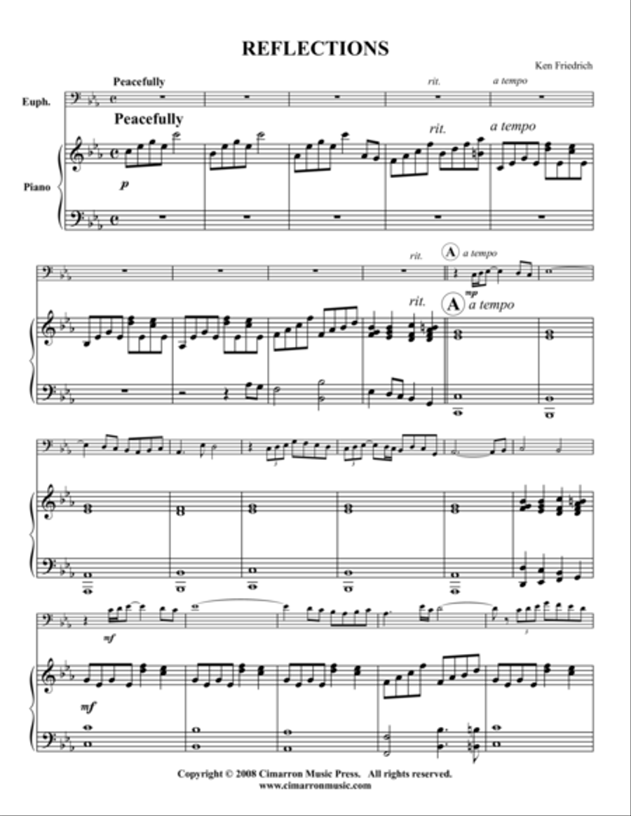 Reflections Euphonium scores gallery preview page 1