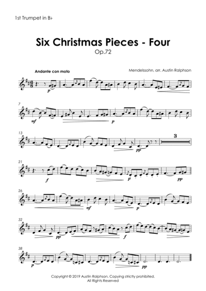 Six Christmas Pieces (Sechs Kinderstücke für das Pianoforte) Op.72: Number 4 of 6 - brass quintet image number null