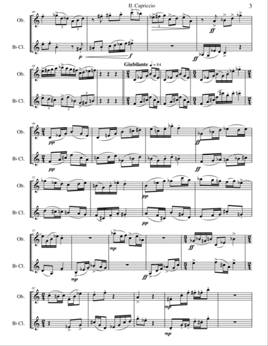 Duo Sonata for Oboe & Clarinet Woodwind Duet scores gallery preview page 6