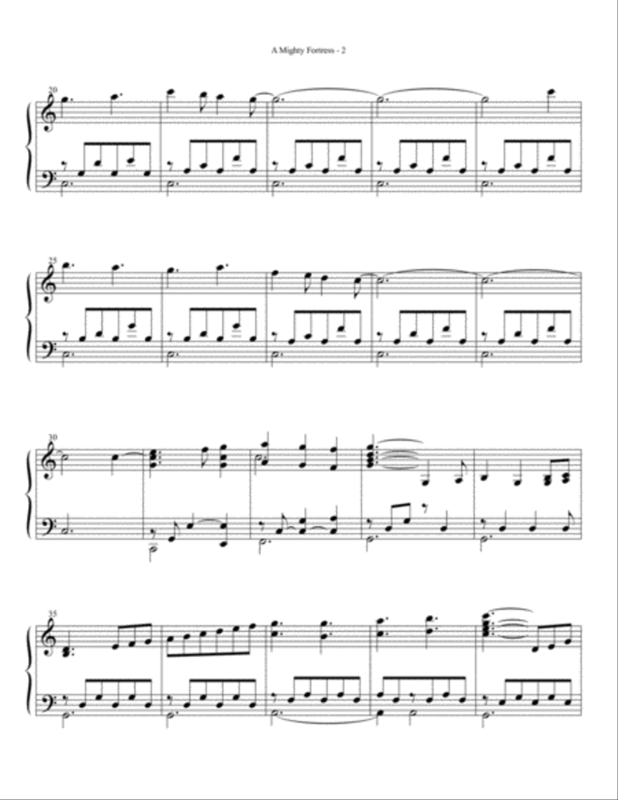 A Mighty Fortress - Piano Solo by Eric Carlson Piano Solo scores gallery preview page 2