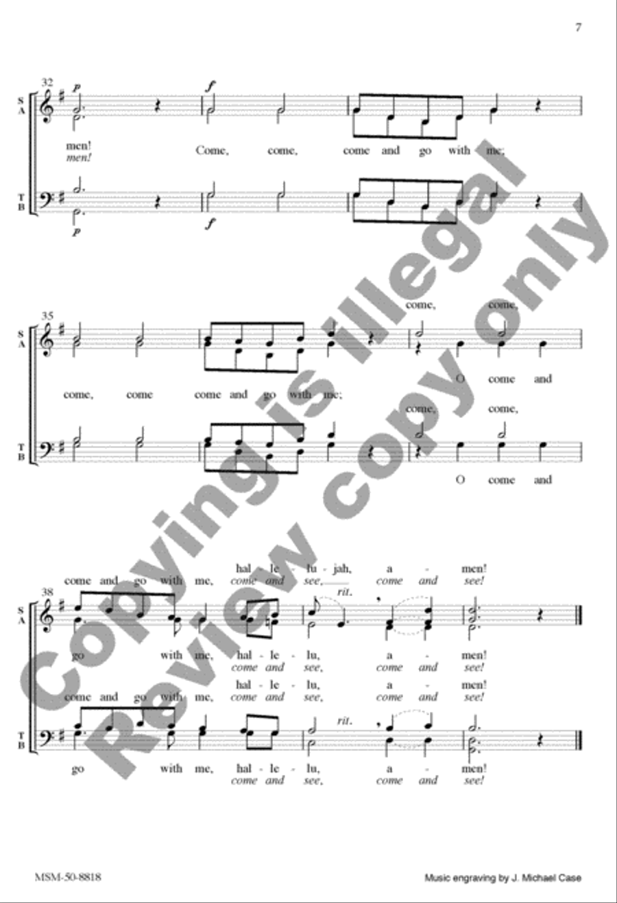 Come and Go with Me 4-Part scores gallery preview page 6