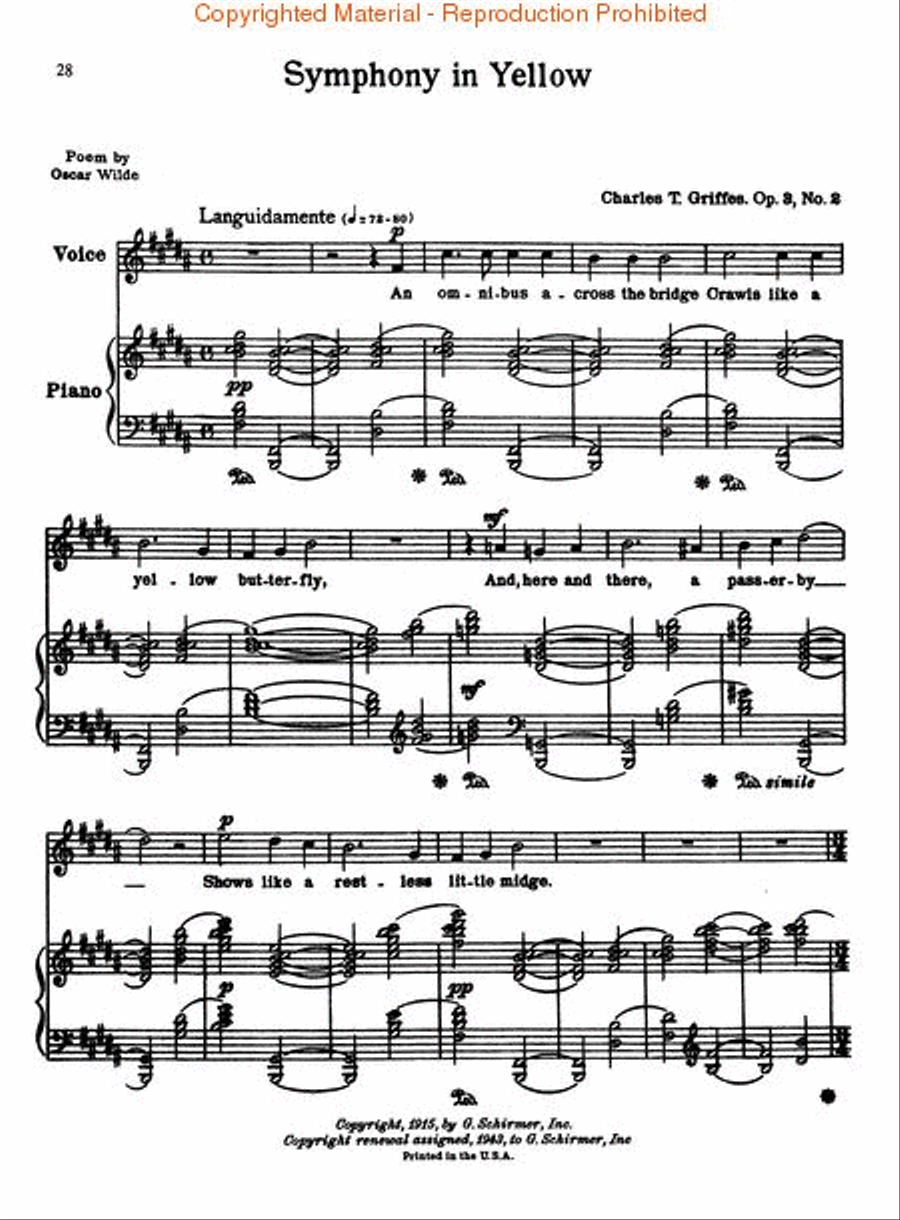 Songs of Charles Griffes – Volume I Voice scores gallery preview page 3