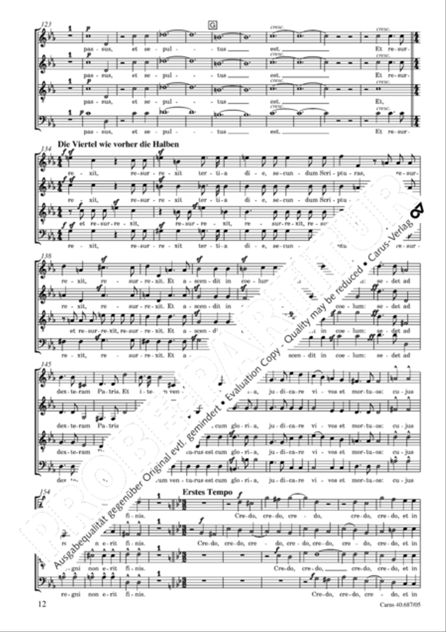Missa sacra C Minor 4-Part scores gallery preview page 13