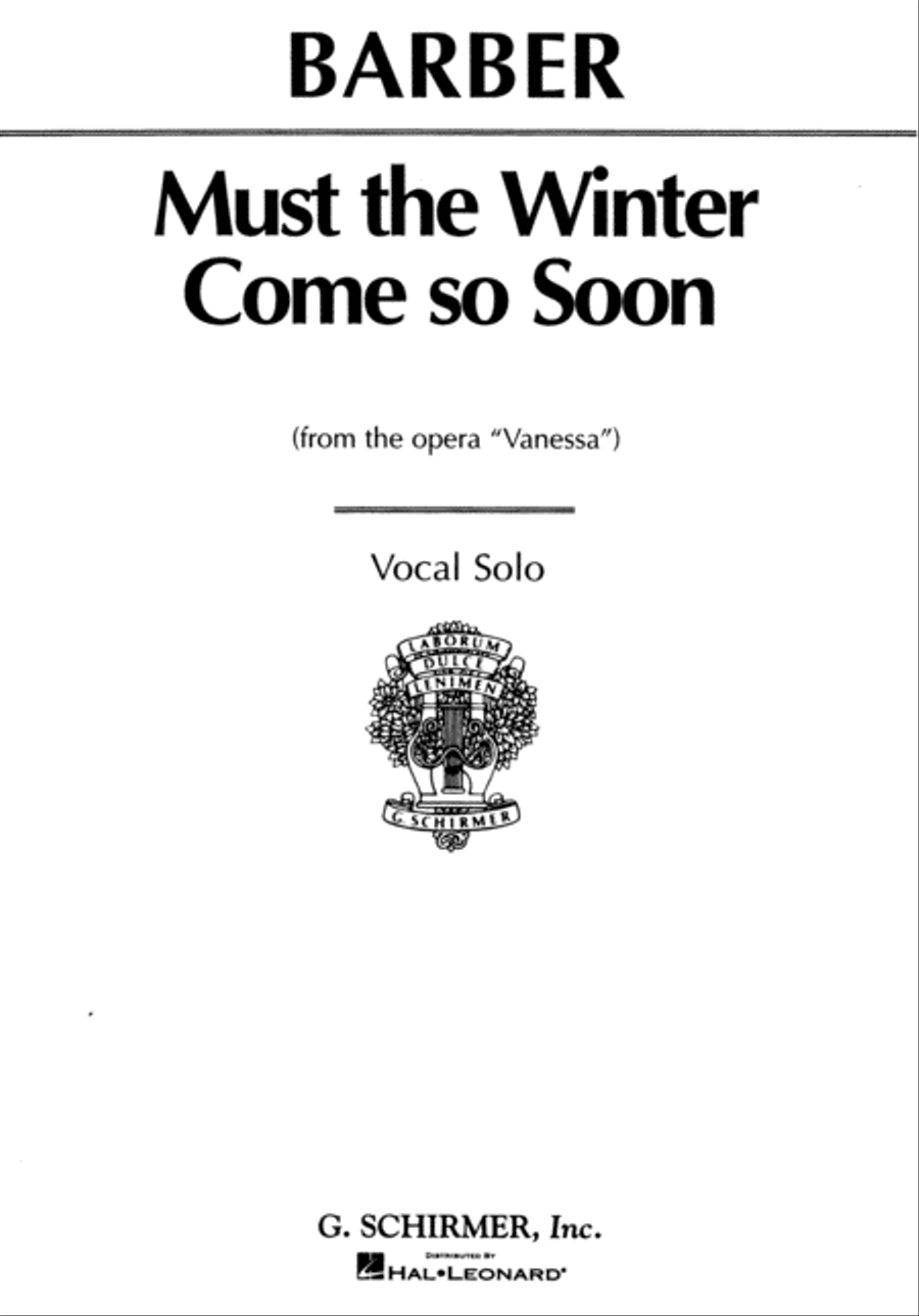 Must the Winter Come So Soon (from Vanessa) Voice scores gallery preview page 1