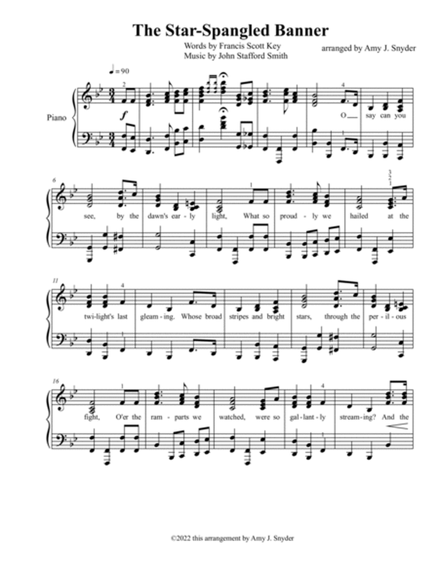 The Star-Spangled Banner, (traditional) piano solo image number null