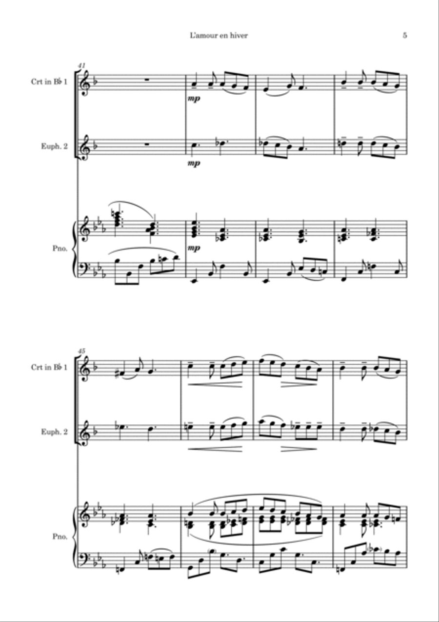 L'amour en hiver - une mélodie de Noël Brass Duet scores gallery preview page 6