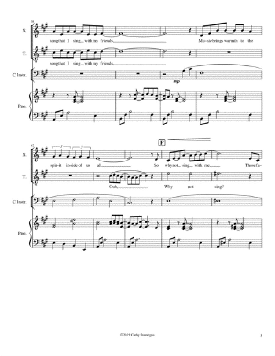 Together, Once Again, for Christmas (ST Duet, Optional C Instrument, Piano Accompaniment) Large Ensemble scores gallery preview page 6