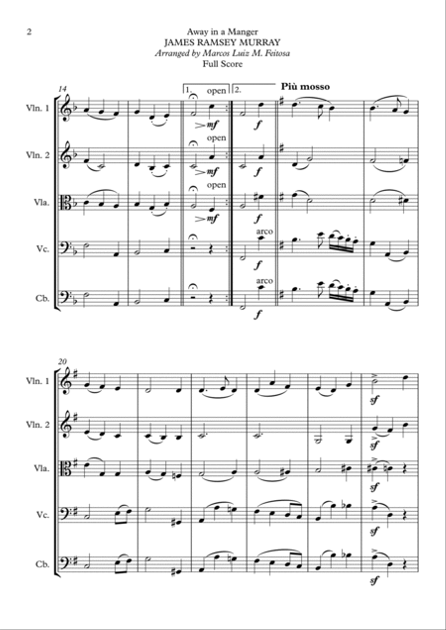 Away in a Manger - String Ensemble Cello scores gallery preview page 4