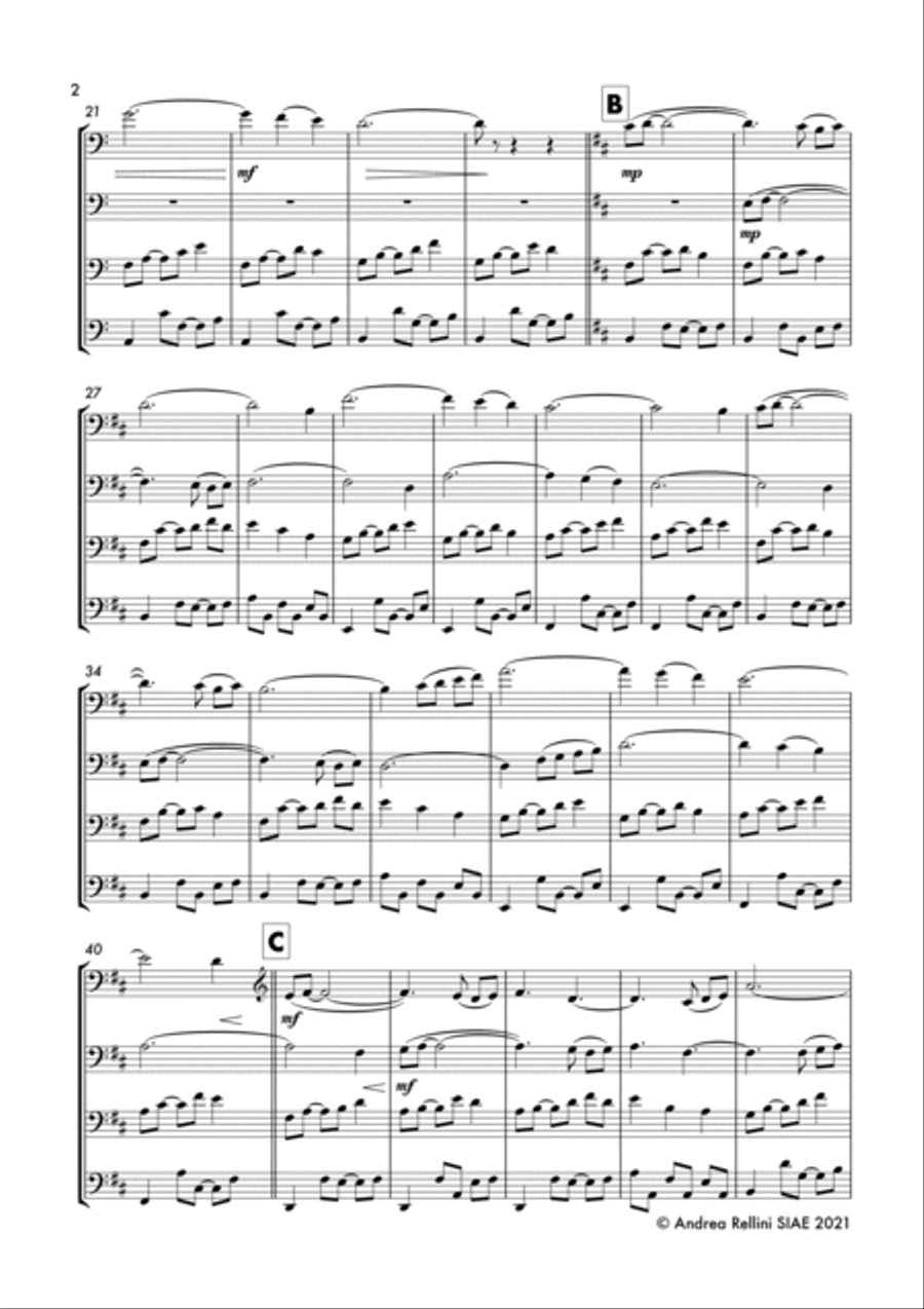 GIOIA MIA (Cello Quartet - 4 Cellos) String Quartet scores gallery preview page 3