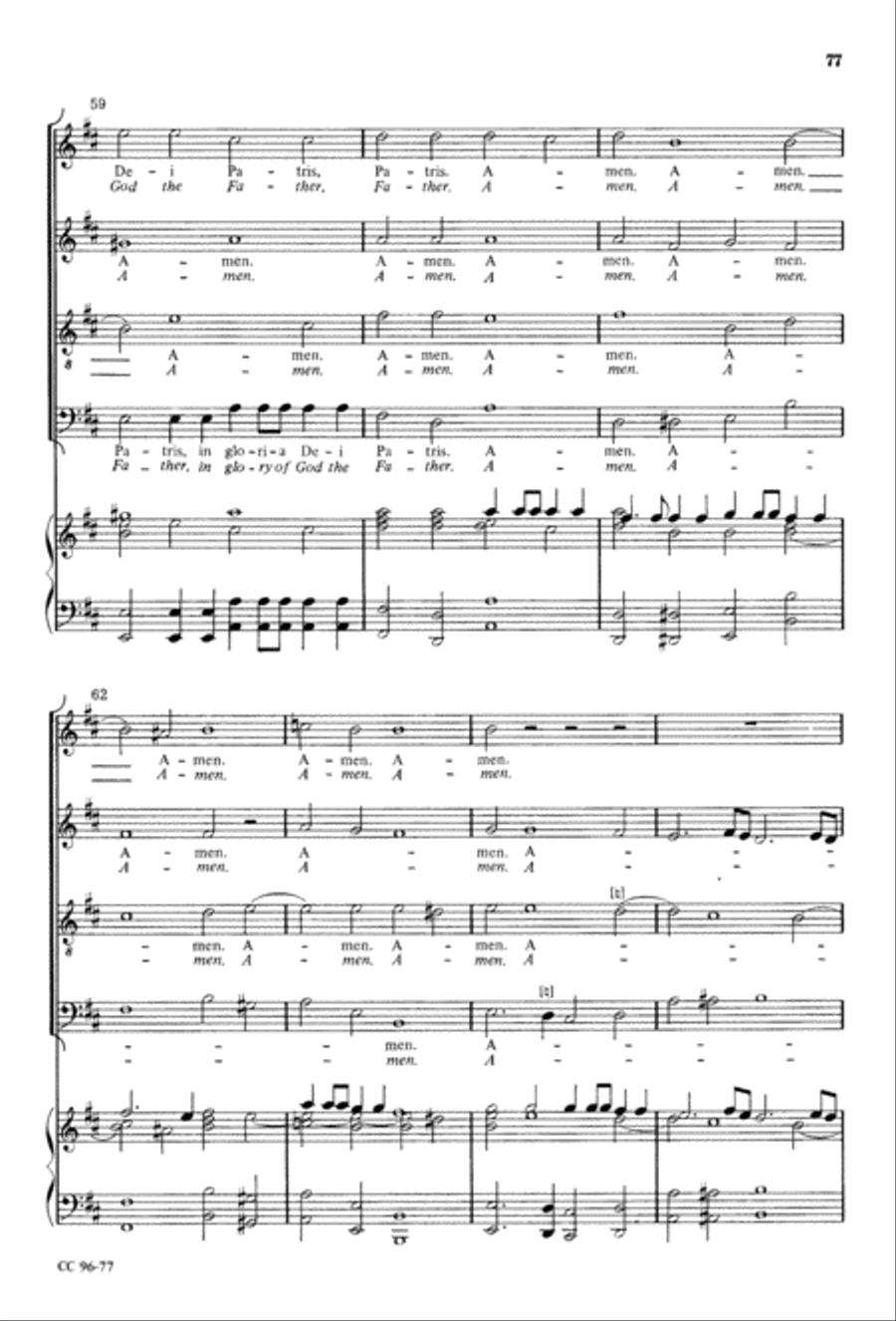 Gloria 4-Part scores gallery preview page 78