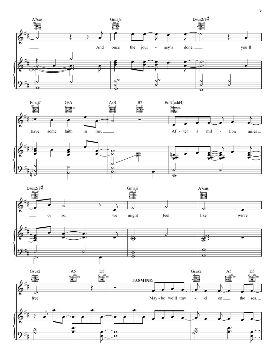 A Million Miles Away (from Aladdin: The Broadway Musical) Guitar scores gallery preview page 3
