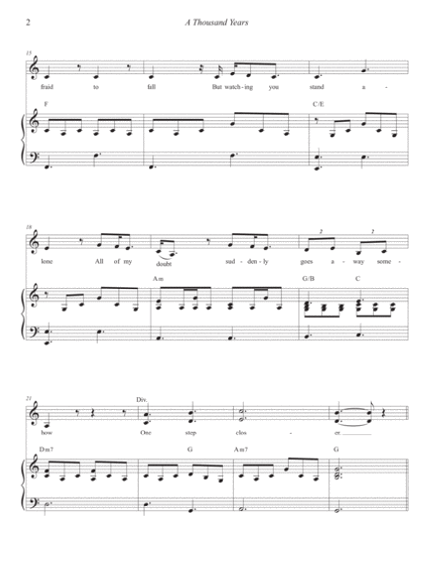 A Thousand Years A Thousand Years 4-Part scores gallery preview page 2