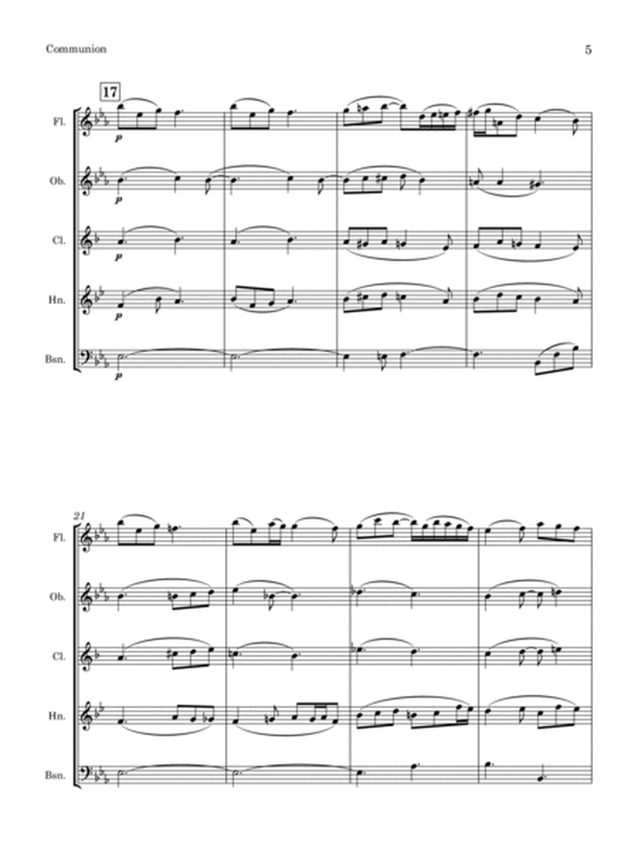 William Faulkes | Communion (Introductory Voluntary) | for Wind Quintet image number null