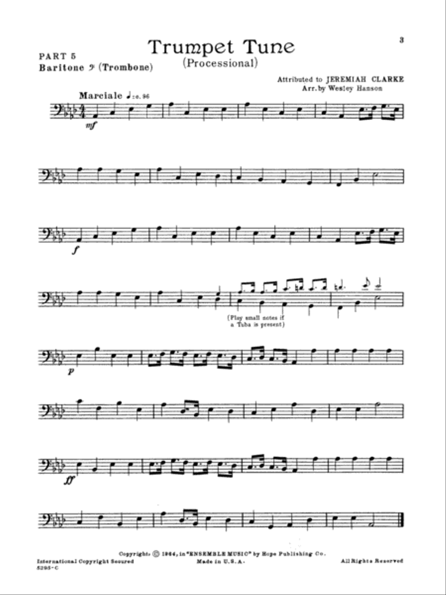Ensemble Music for Church and School Baritone Horn scores gallery preview page 3