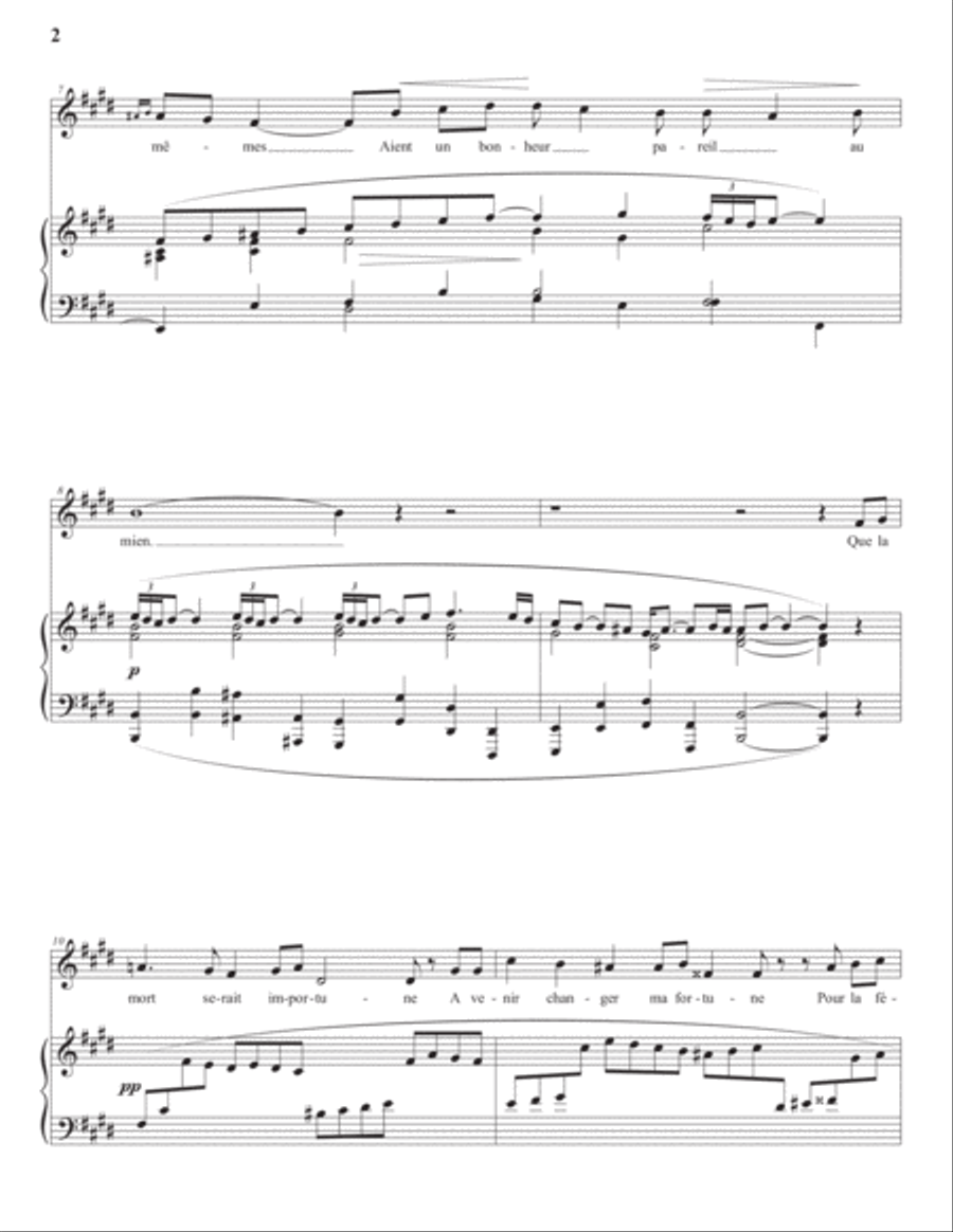HAHN: À Chloris (transposed to E major) Voice scores gallery preview page 3