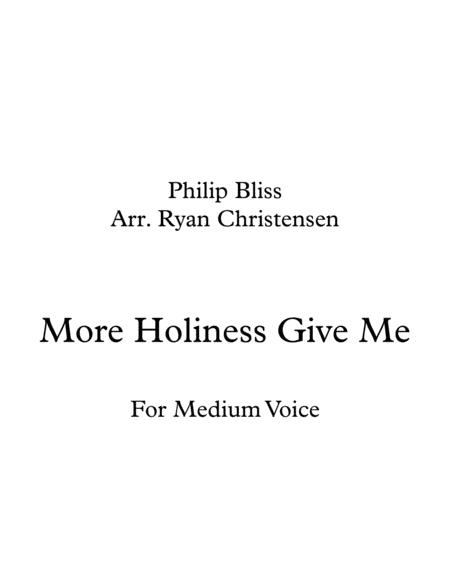 More Holiness Give me for Medium Voice image number null