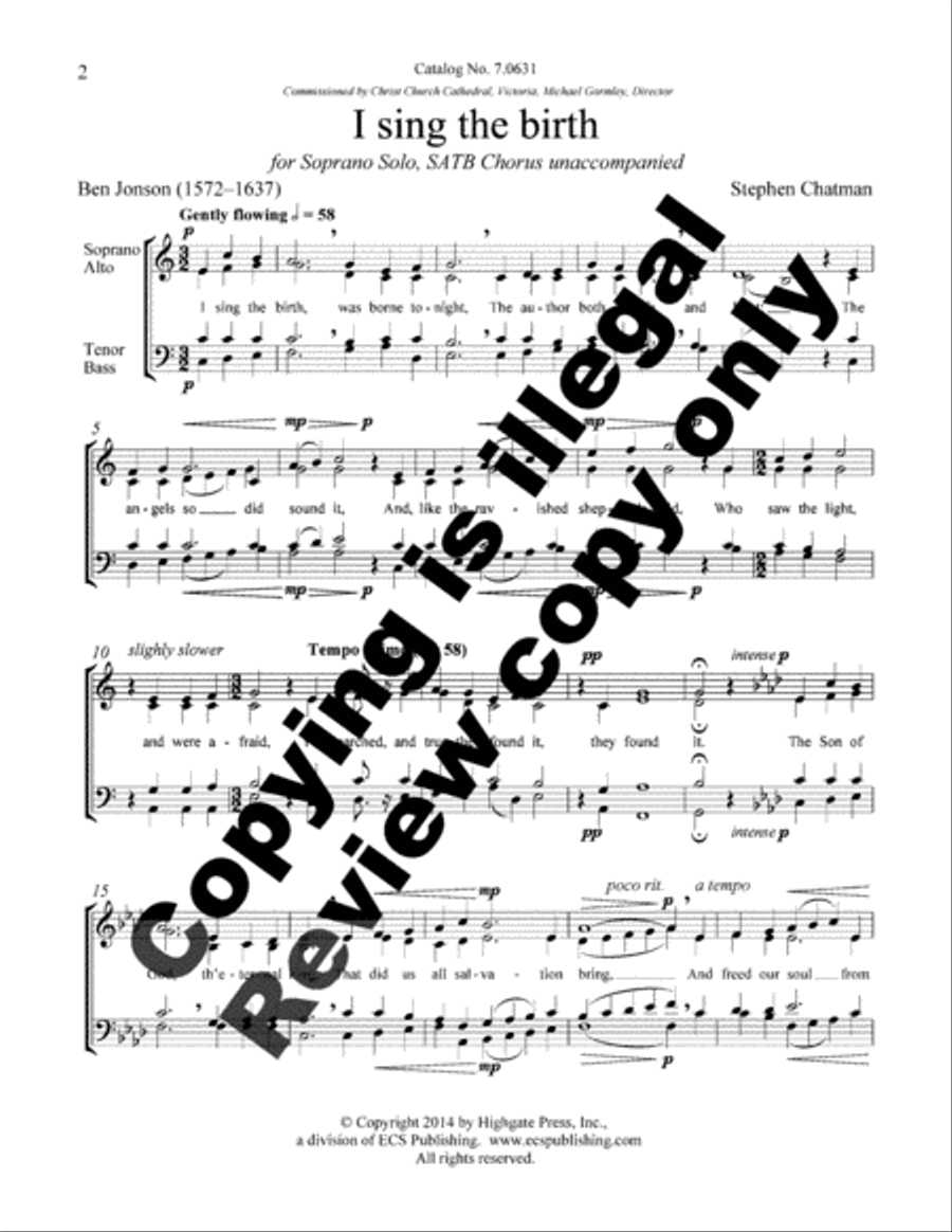 <br>Sheet music extract