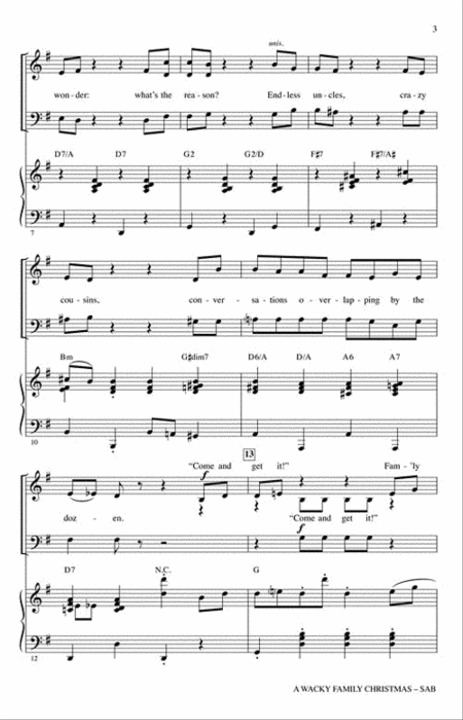 A Wacky Family Christmas 3-Part scores gallery preview page 3