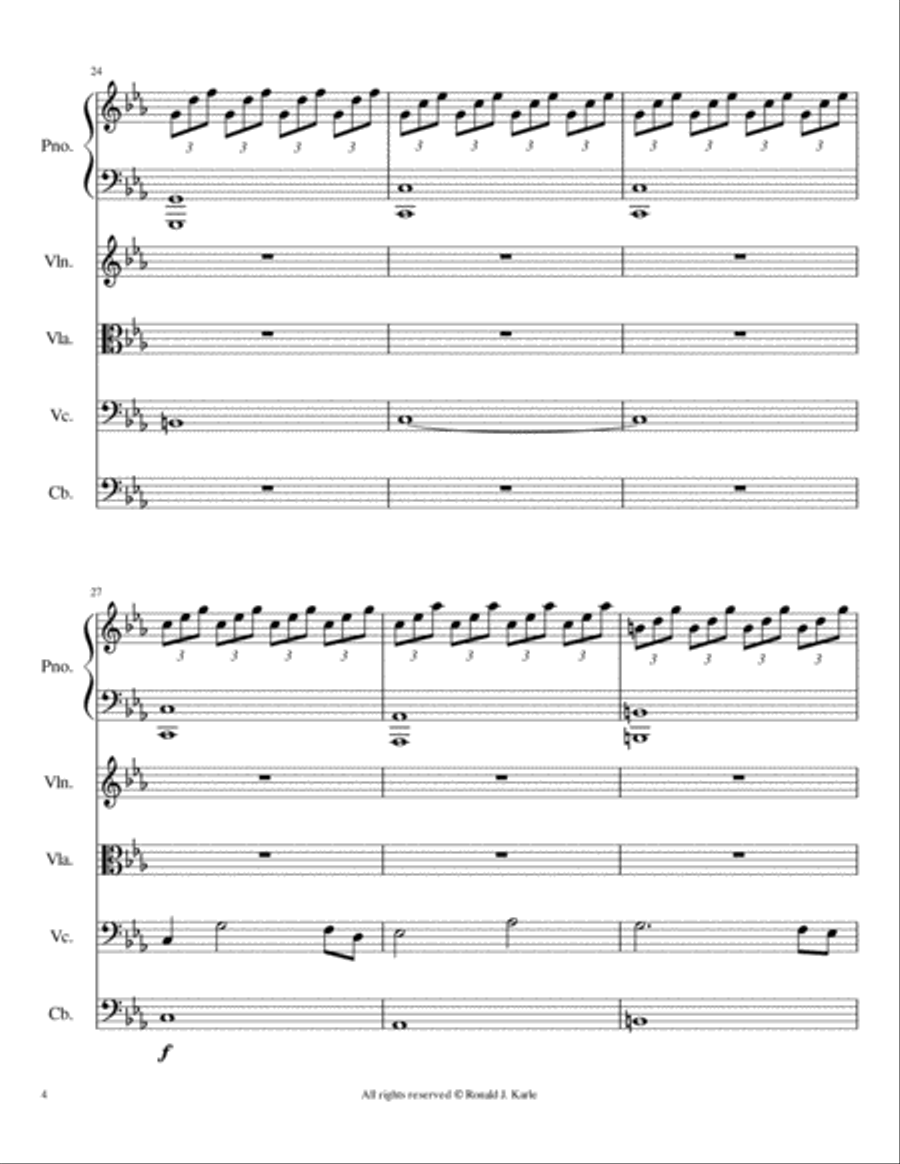 Lonesome Piano Quintet scores gallery preview page 5
