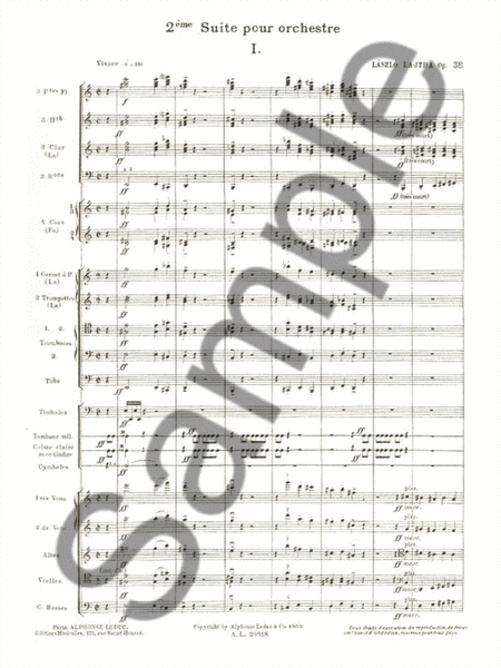 Lajtha Suite D'orchestre No.2 In 4 Orchestra Score