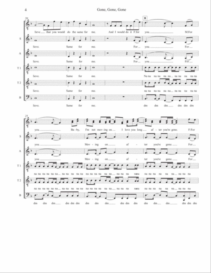 Gone, Gone, Gone Divisi scores gallery preview page 4
