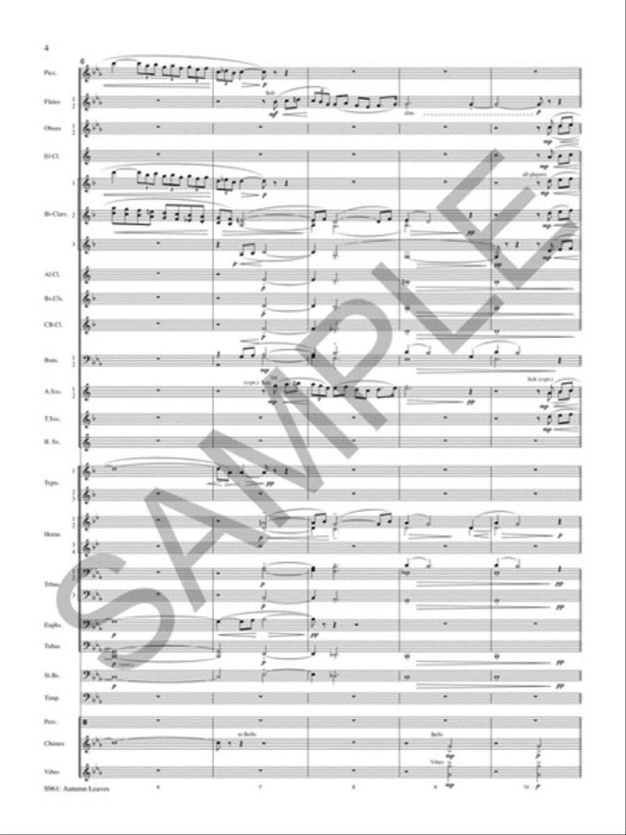 Autumn Leaves (Les Feuilles Mortes) Concert Band scores gallery preview page 4