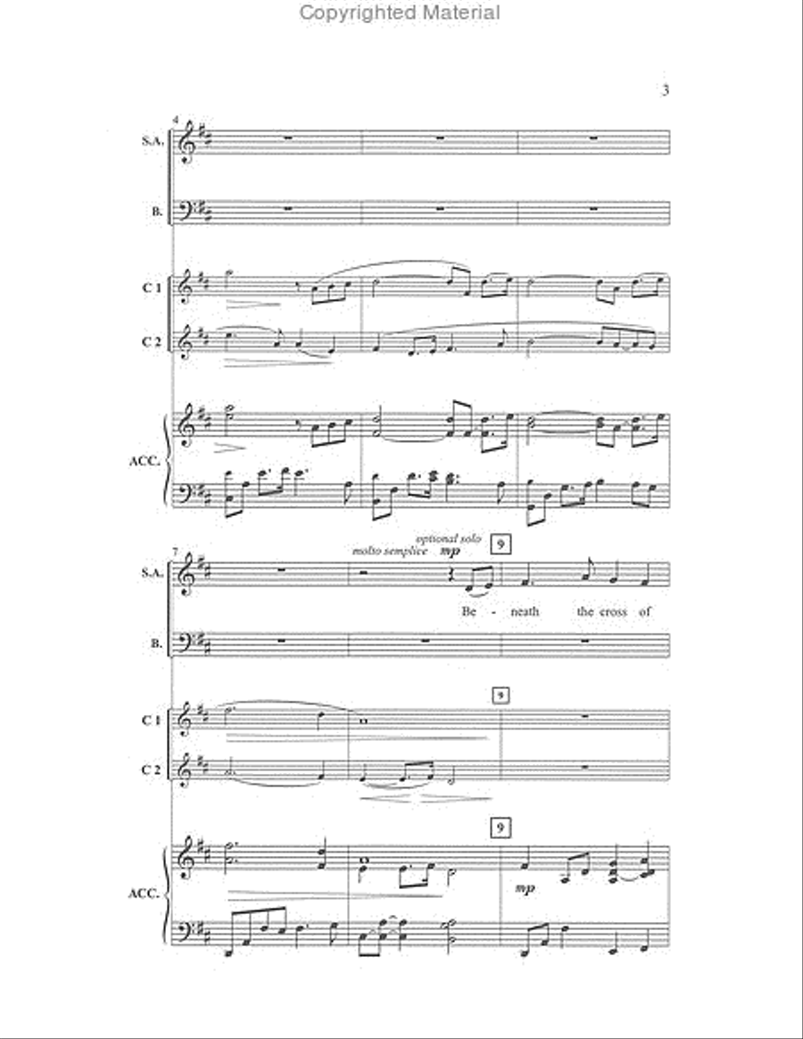 Beneath the Cross 3-Part scores gallery preview page 3