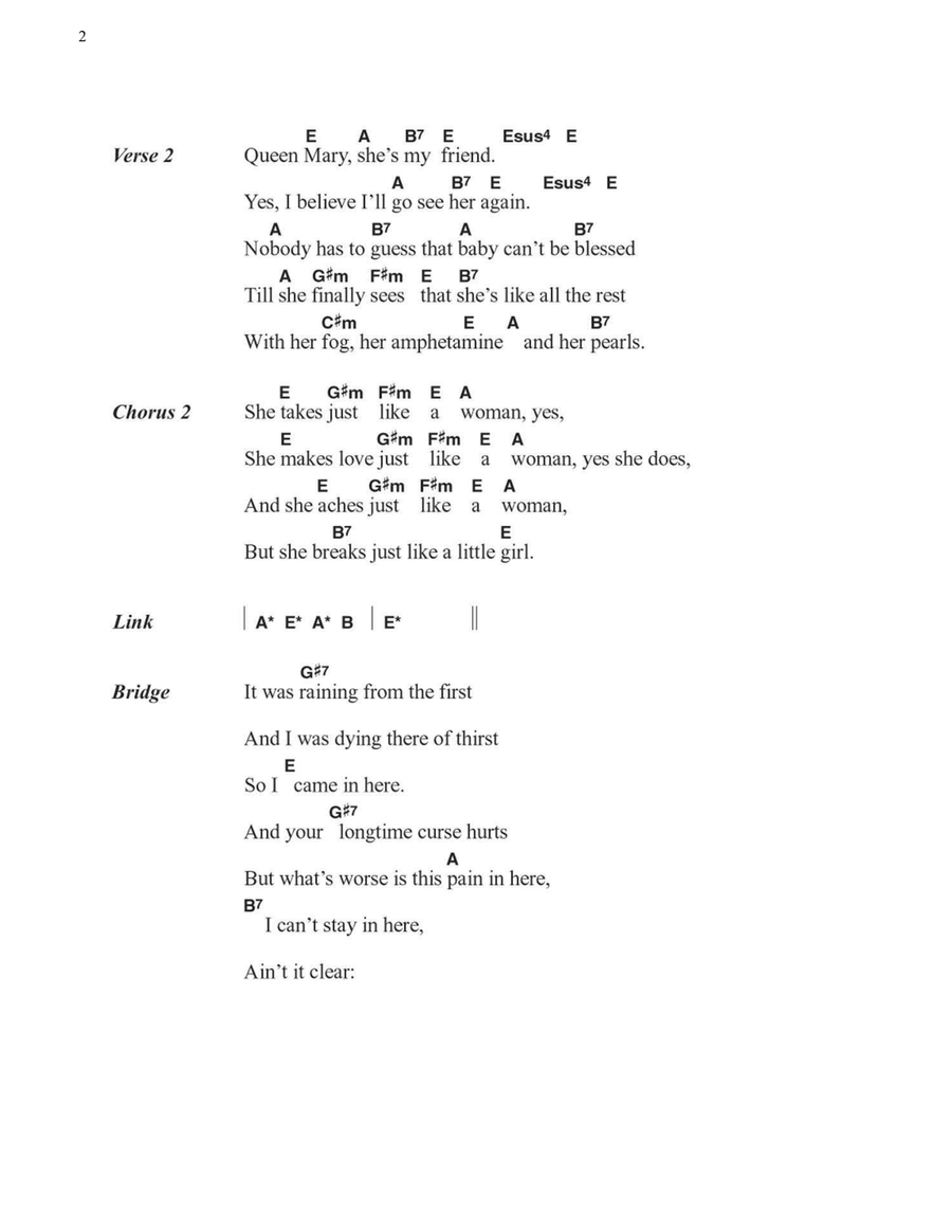Just Like A Woman Just Like A Woman Easy Guitar scores gallery preview page 2